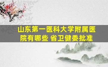 山东第一医科大学附属医院有哪些 省卫健委批准